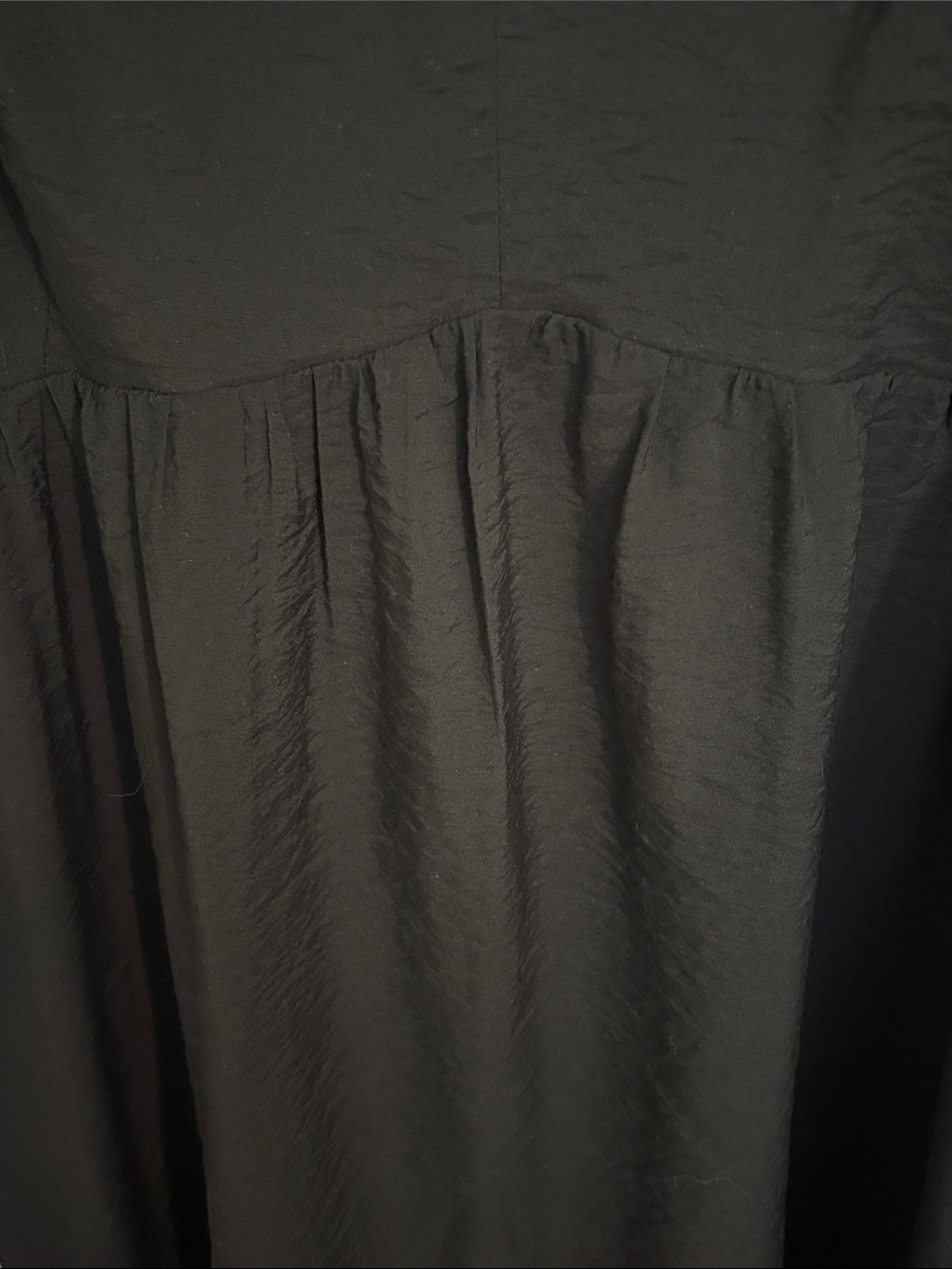 Nine West Black Babydoll, Puff-Sleeve, Tiered Mini Dress LBD Size Large - Picture 7 of 16